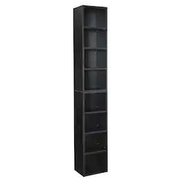 Dexmalle - Dexmalle-8-Tier Slim Media Tower Rack,CD DVD Storage with Adjustable Shelves - Black