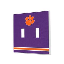 Keyscaper - Clemson Tigers Stripe Design Double Toggle Light Switch Plate - Multicolor