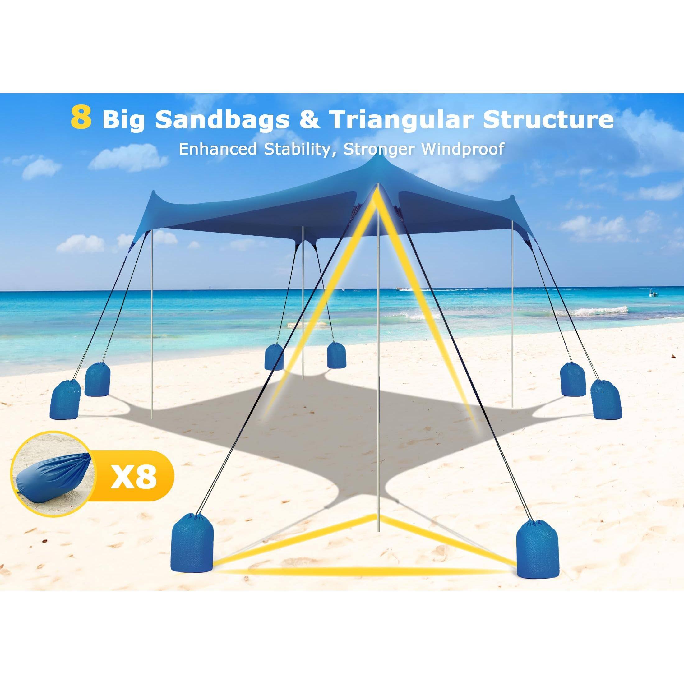 8 Big Sandbags & Triangular Structure  
Enhanced Stability, Stronger Windproof  
X8