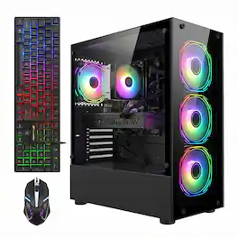 STGAubron - Gaming Desktop PC, AMD Ryzen 5 2600 up to 3.9G, GeForce RTX 2060 6G, 16G DDR4, 512G SSD, WiFi 6, Win11H - Black