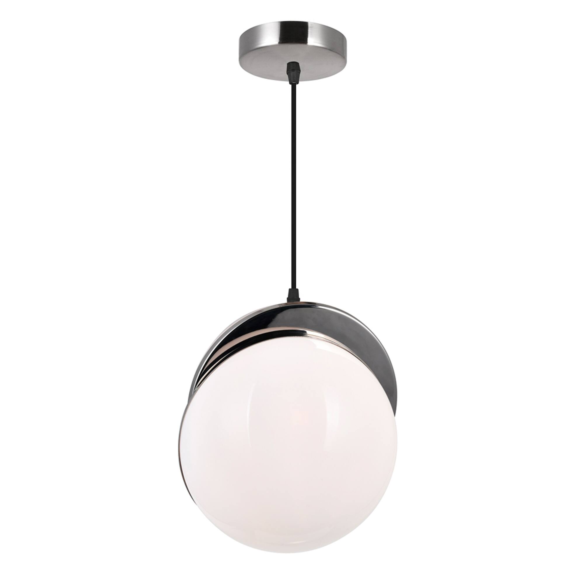 Angle. CWI Lighting - Gemini 1 Light Mini Pendant With Polished Nickel Finish - Polished Nickel.
