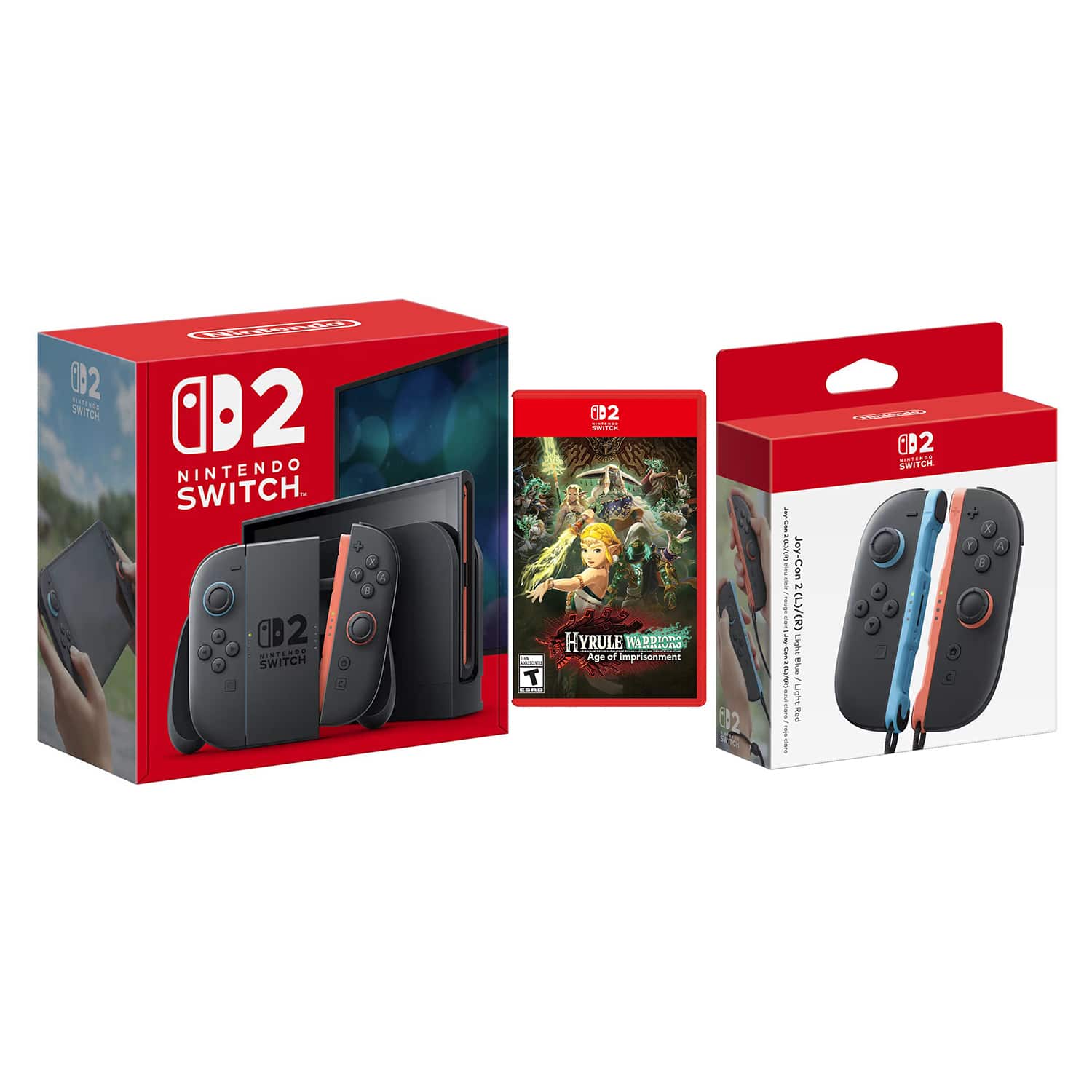 Switch 2 Console with Hyrule Warriors Age of Imprisonment and Extra Joy-Cons Bundle - Nintendo Switch 2