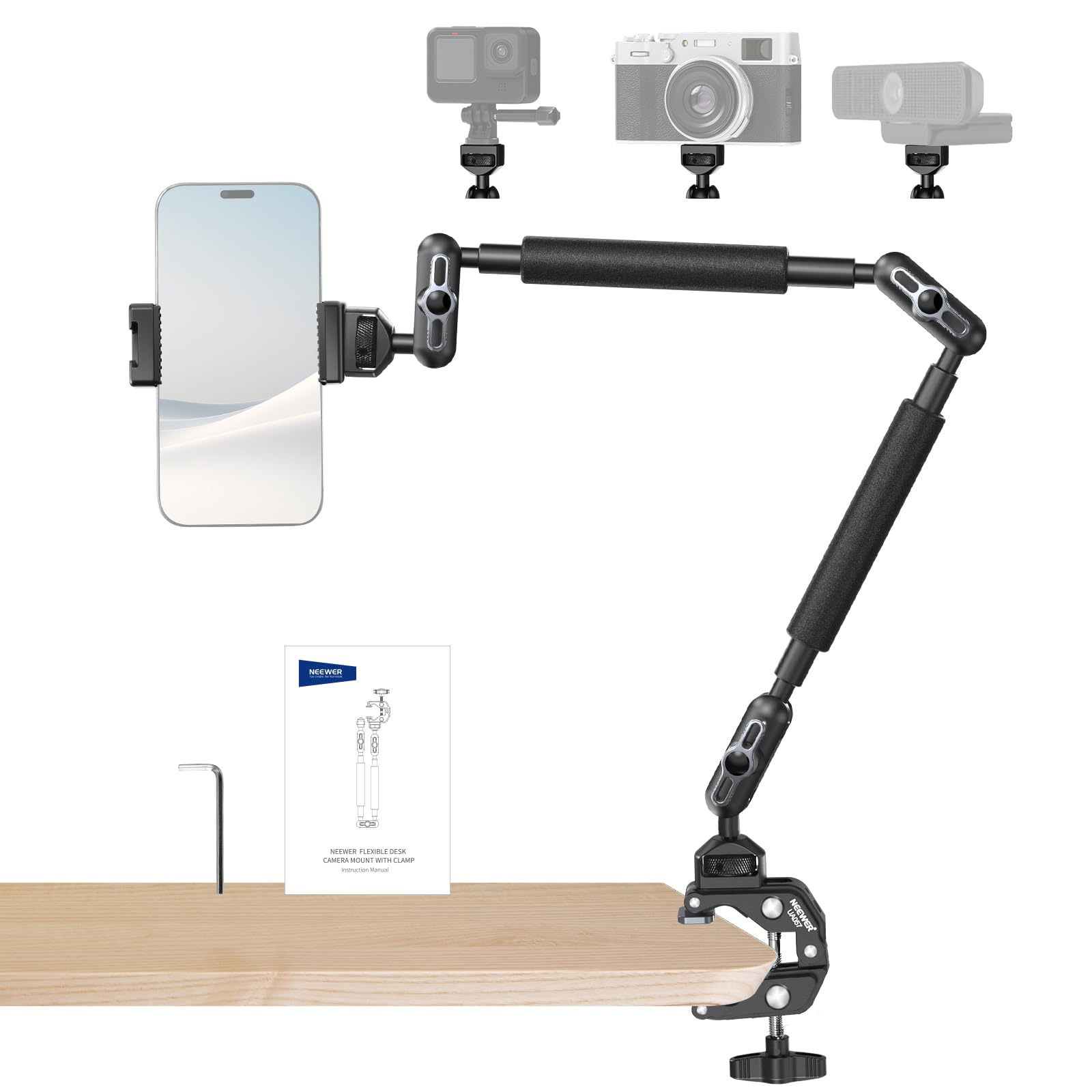 NEEWER Flexible Desk Camera Mount with Clamp