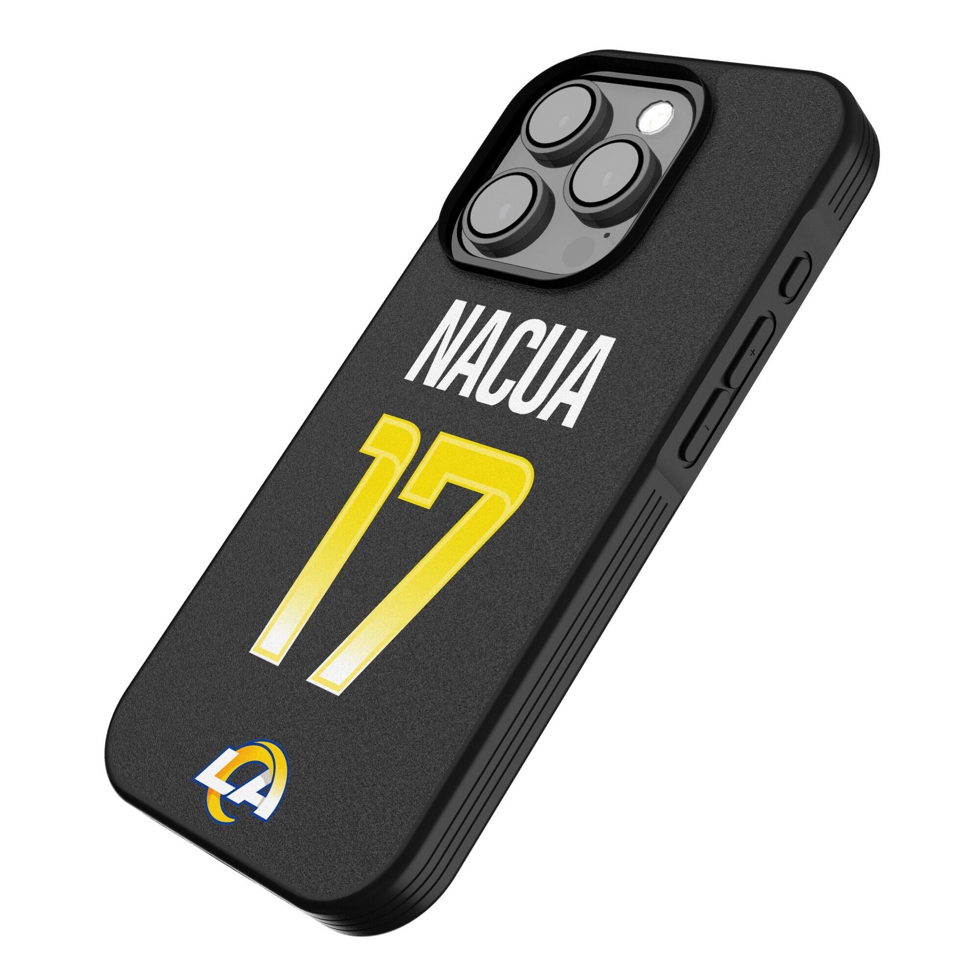 Alt View 1. Keyscaper - Puka Nacua Los Angeles Rams iPhone Bump Case - 16 Pro Max - Black.
