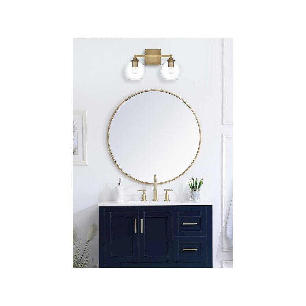 Alt View 4. Living District - Eero 16 inch Wall Sconce in Satin Gold - Satin Gold And Clear.