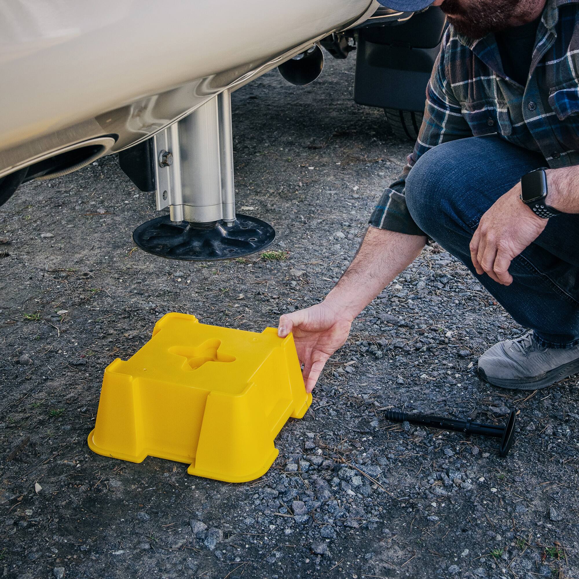 Alt View 4. Camco - Camco FasTen Big Blocks RV Stabilizing Jack Supports with T-Handle, 2-Pack.