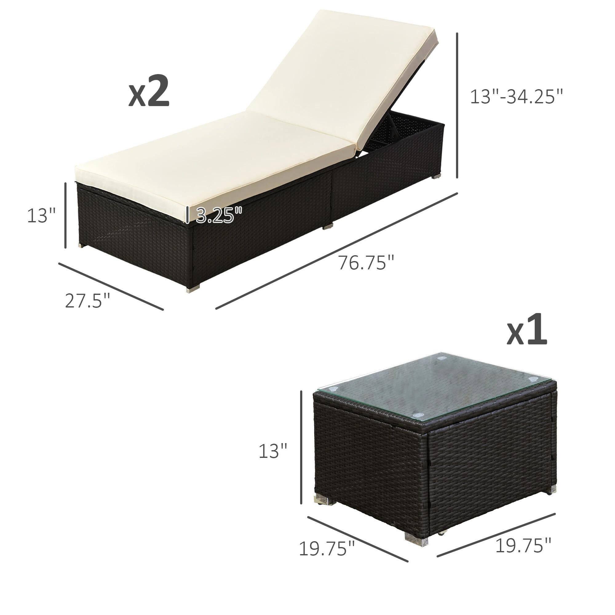 x2  
13" x 27.5" x 3.25"  
13" - 34.25"  
76.75"  

x1  
13" x 19.75" x 9.75"