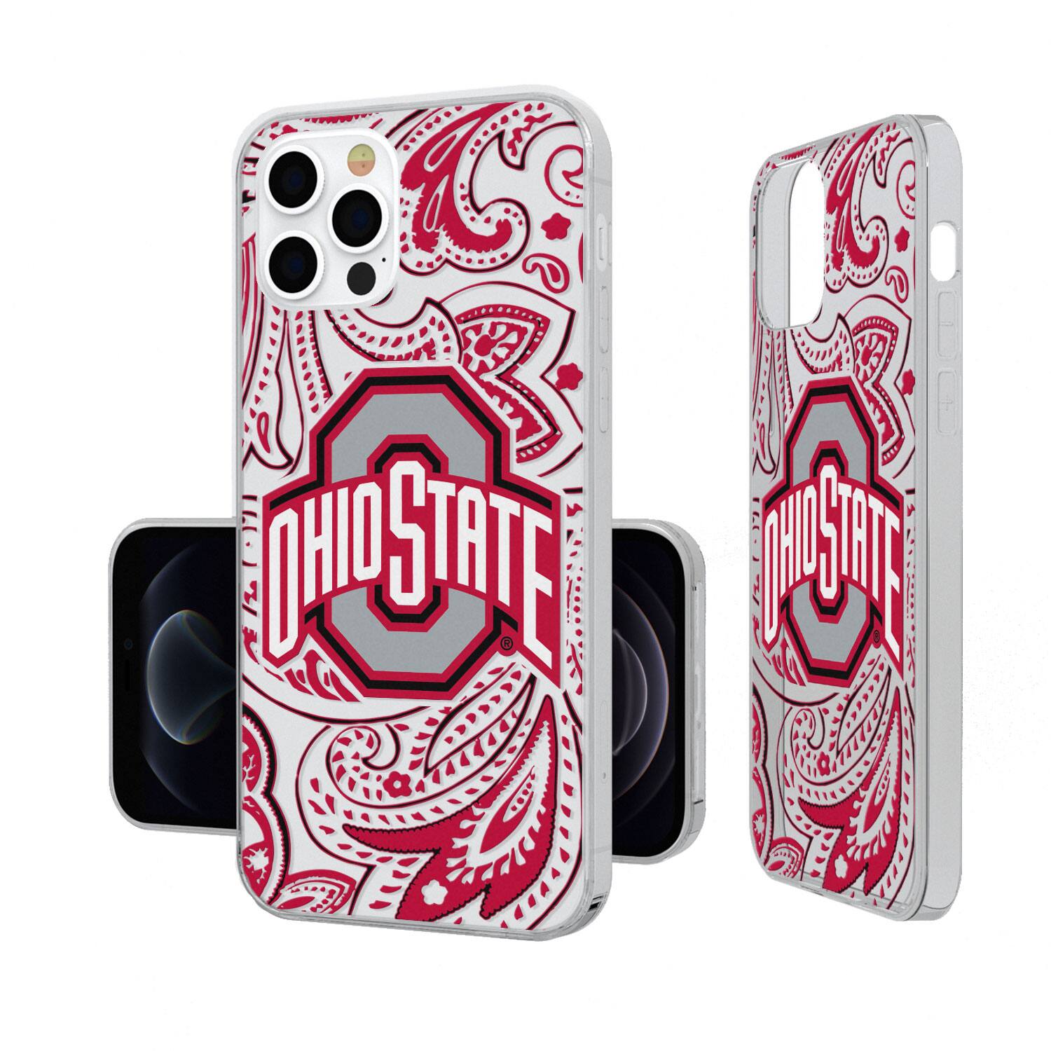 Alt View 2. Keyscaper - Ohio State Buckeyes iPhone Paisley Design Clear Case - 14 Pro - Multicolor.