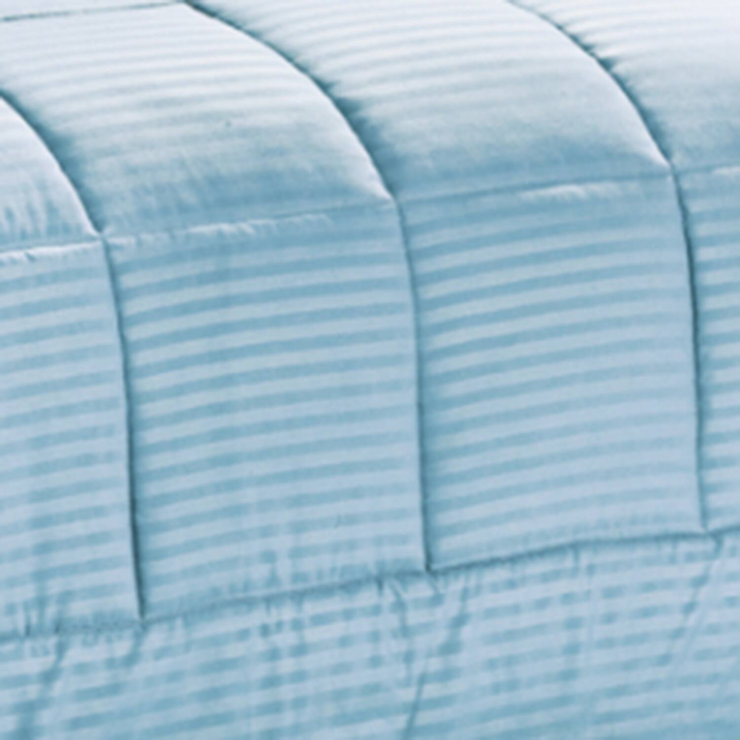 Alt View 4. Plazatex - Plazatex Embossed Dobby Stripe 8 Pieces Comforter Bed In A Bag Set Queen Lt. Blue - Lt. Blue.