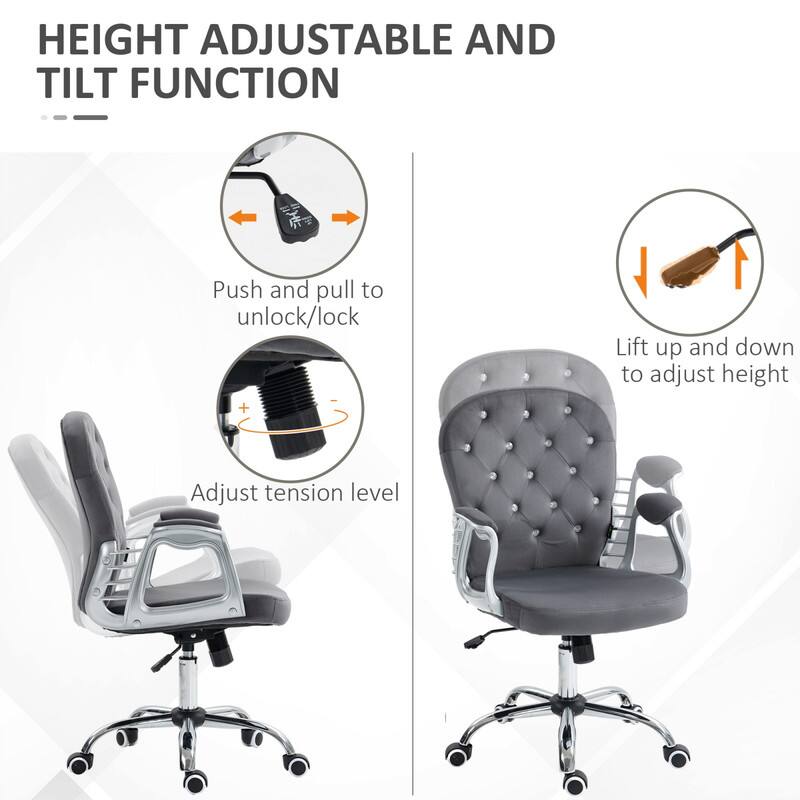 HEIGHT ADJUSTABLE AND TILT FUNCTION

- Push and pull to unlock/lock
- Lift up and down to adjust height
- Adjust tension level