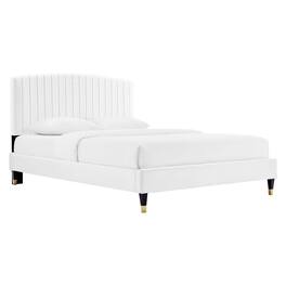 Modway - Alessi Performance Velvet Queen Platform Bed - White