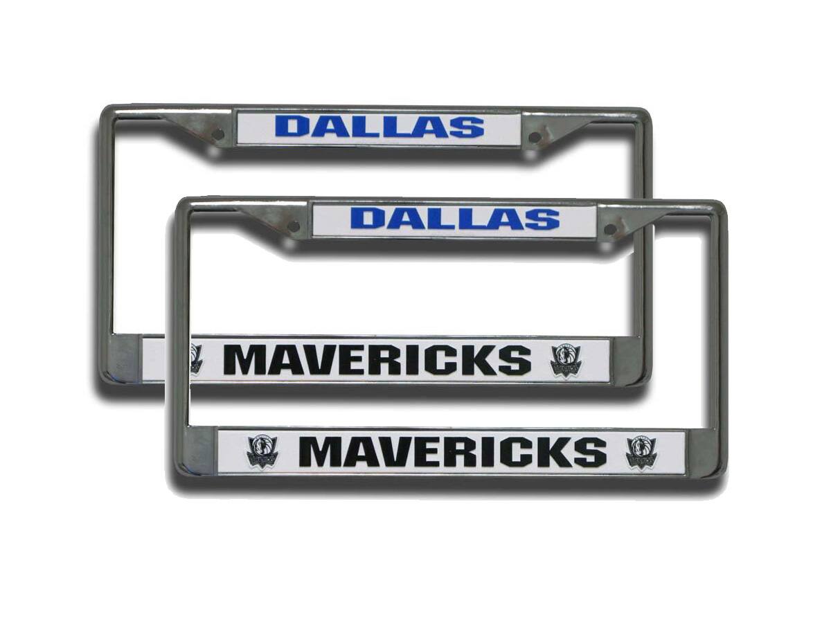 Dallas Mavericks NBA Chrome Metal (Set of 2) License Plate Frames