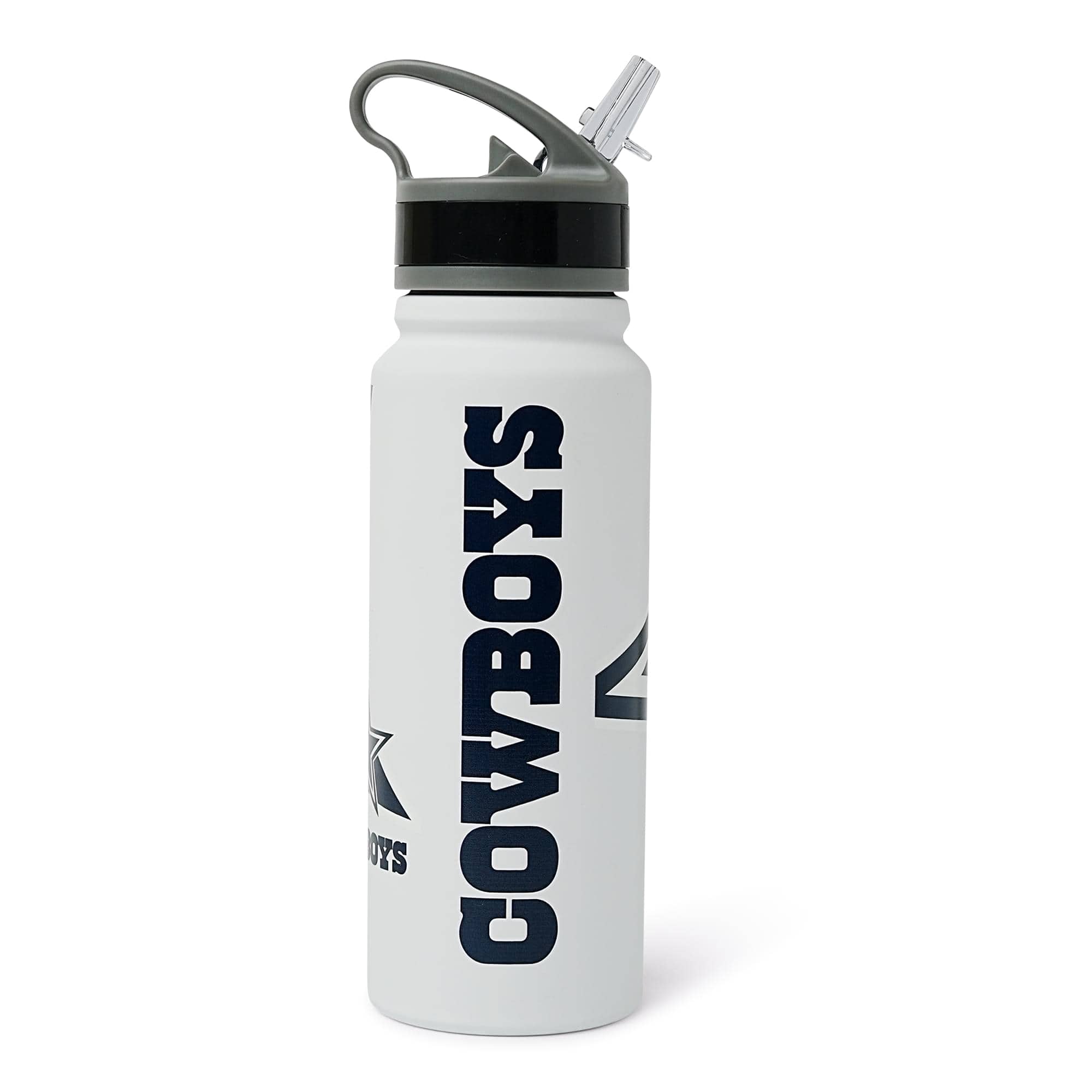 Logo Brands - Dallas Cowboys Hype 25-Ounce Stainless Steel Flip-Top NFL Water Bottle - Multi-Colored