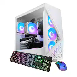 iBUYPOWER - Slate Gaming Desktop PC - Intel Core Ultra 5 225F, INTEL Arc B570 10GB, 16GB DDR5 RAM, 1TB NVMe SSD_SWI5I5701 - White