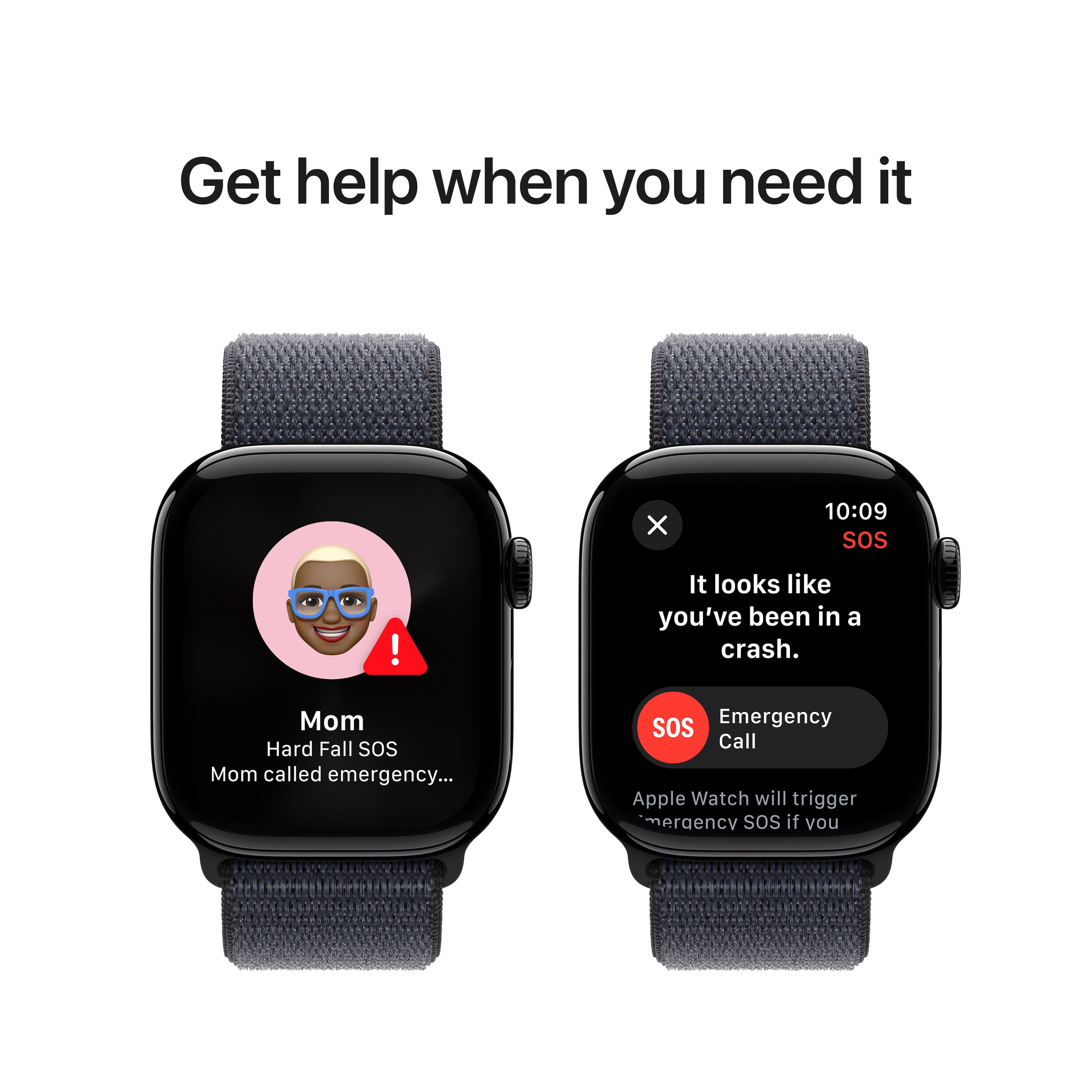 Get help when you need it. It looks like you've been in a crash. Mom called emergency... Sos Emergency Call. Apple Watch will trigger emergency sos if you've been in a crash.