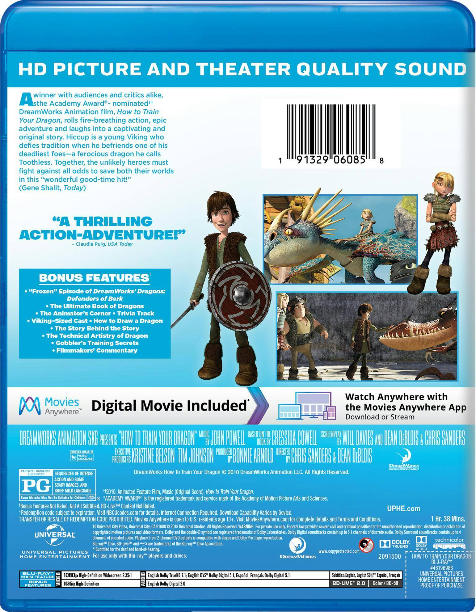 Back. How to Train Your Dragon (Digital) [Blu-ray].