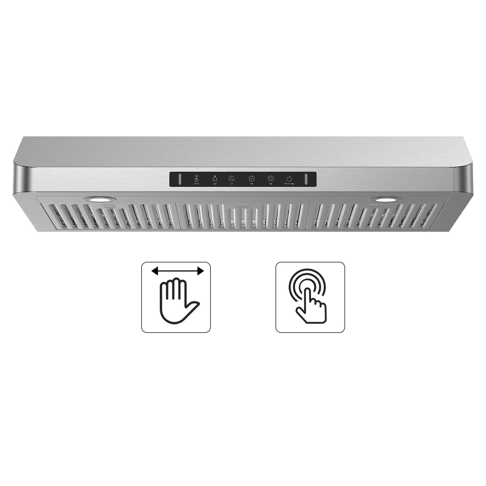 VIKIO - 36 inches - Externally Vented - Under cabinet Range Hood - Stainless Steel