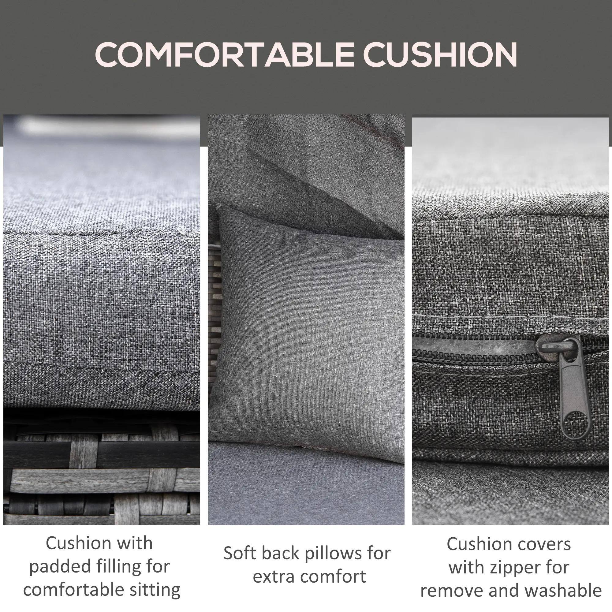 COMFORTABLE CUSHION

Cushion with padded filling for comfortable sitting
Soft back pillows for extra comfort
Cushion covers with zipper for remove and washable