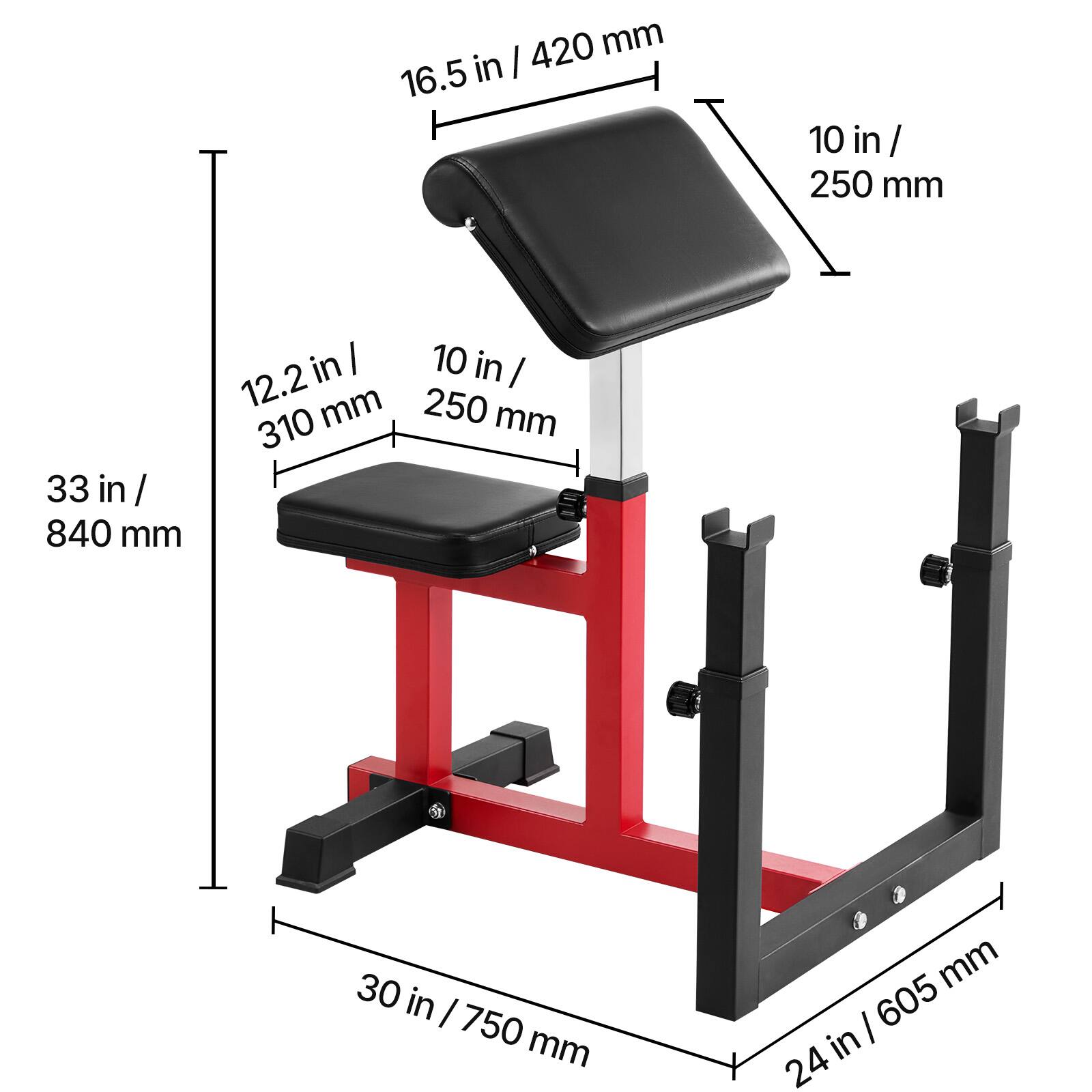 - 16.5 in / 420 mm
- 10 in / 250 mm
- 12.2 in / 310 mm
- 33 in / 840 mm
- 30 in / 750 mm
- 24 in / 605 mm