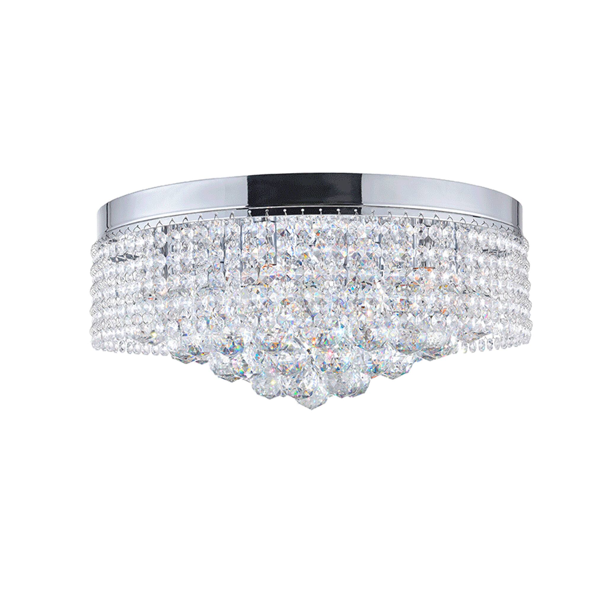 Alt View 1. CWI Lighting - Cascade 8 Light Drum Shade Flush Mount With Chrome Finish - Chrome.
