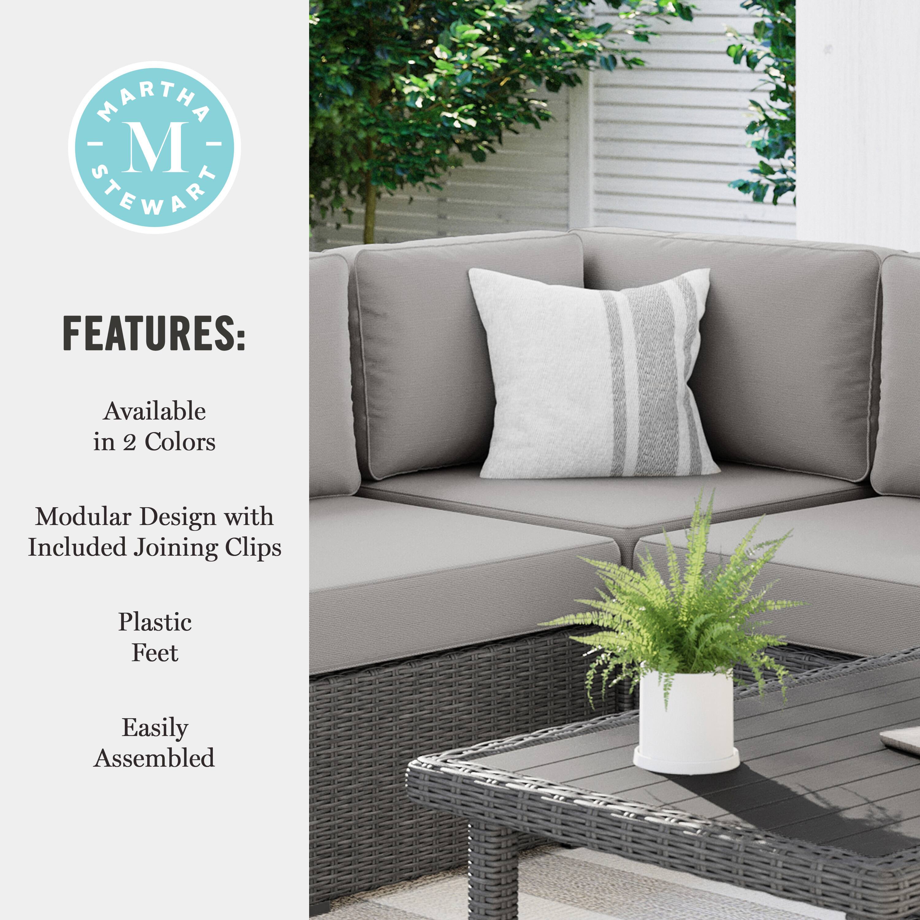 MARTHA STEWART FEATURES: Available in 2 Colors Modular Design with Included Joining Clips Plastic Feet Easily Assembled