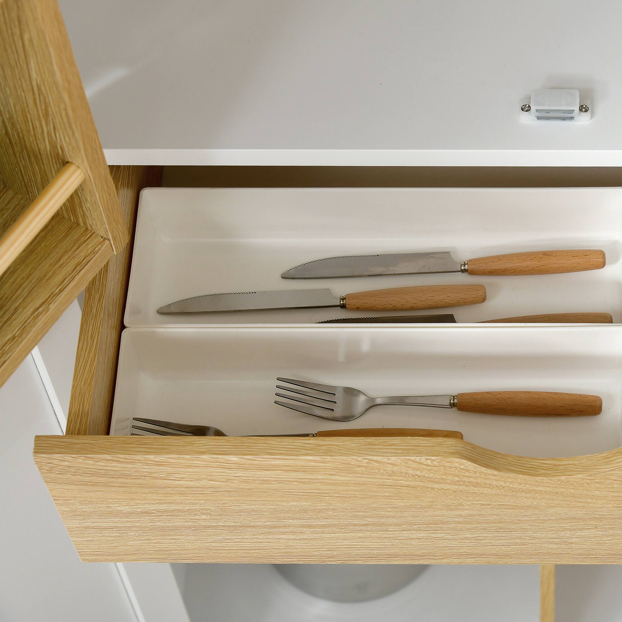 Alt View 8. Homcom - 72" Kitchen Pantry, Modern 4-Door Kitchen Storage Cabinet with Inside Drawer, Hanging Door Shelves, 5-tier Shelving - White.