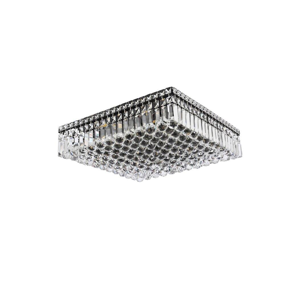 Alt View 1. Elegant Lighting - Maxime 20 Inch Black Flush Mount - Black And Clear.
