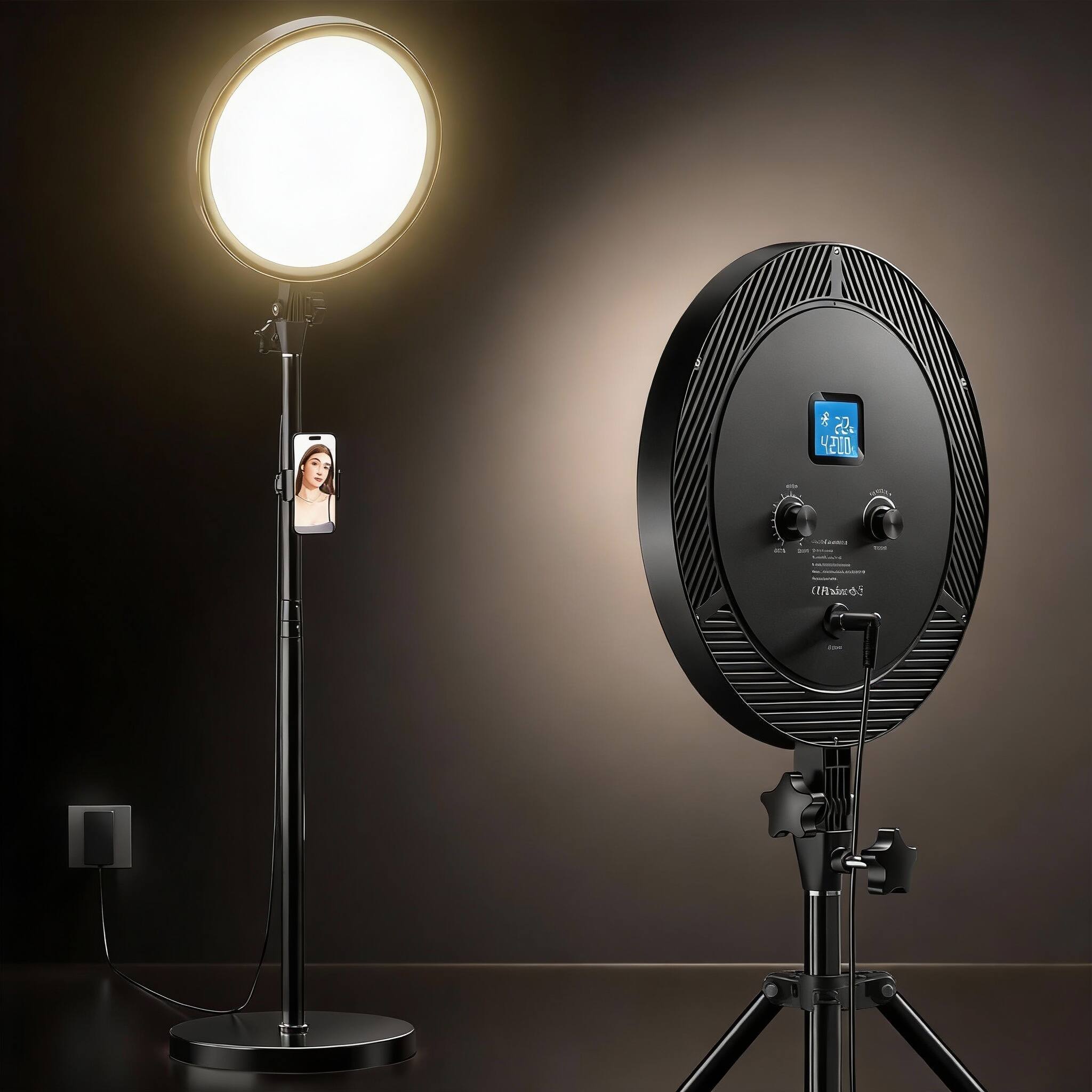 Alt View 1. OMOMMD - Professional Ring Light With Stand Phone Holder Remote 6500k Full screen Led Lighting For Makeup Photograph... - Default.