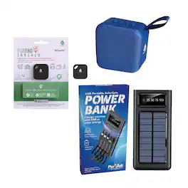 Pursonic - Wireless Speaker, Solarsync Power Bank & Purtag Tracker Bundle – Ultimate Sound, Power & Security Anywhere - Multicolor
