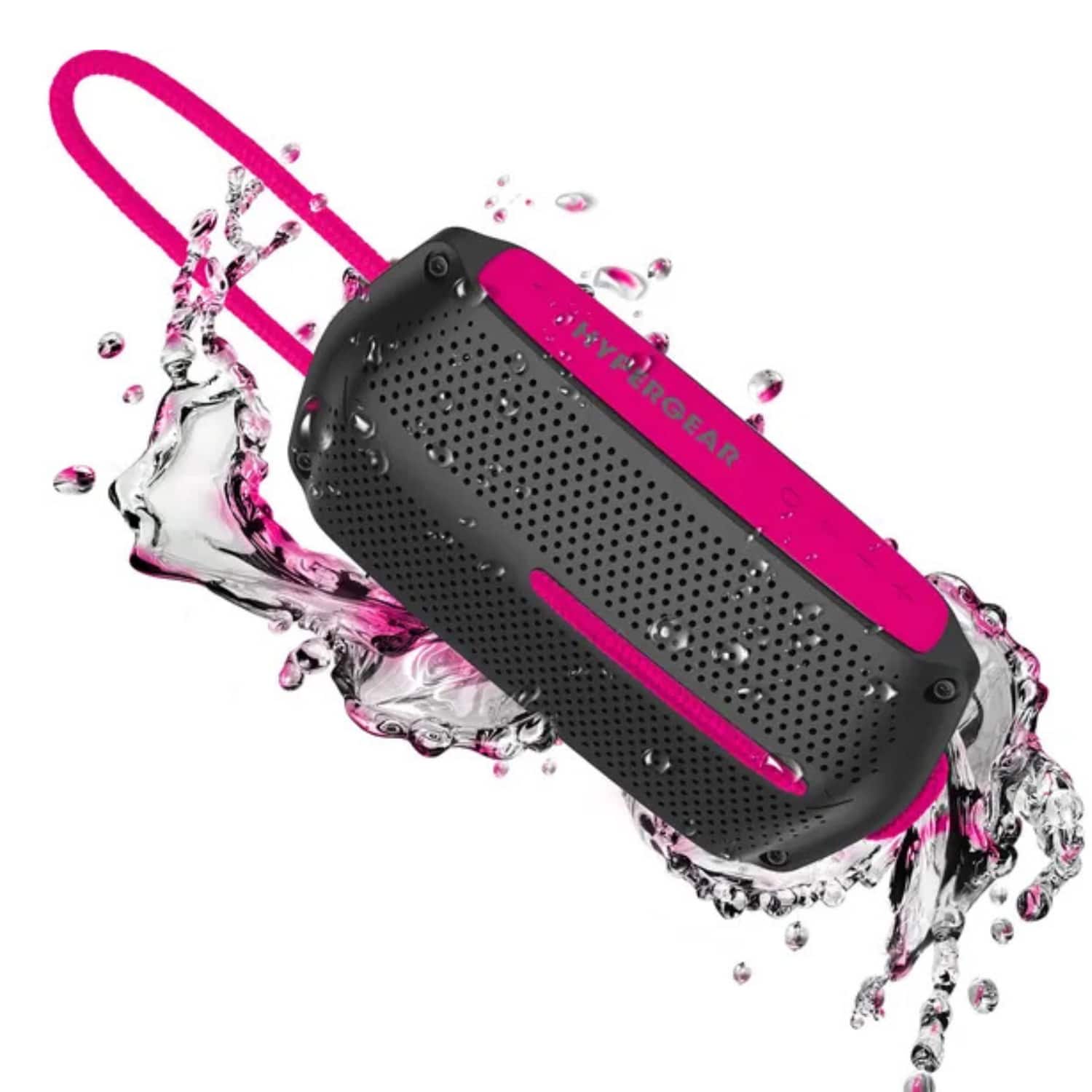 Stock Preferred - Wave Water-Resistant Wireless Speaker - Black Pink
