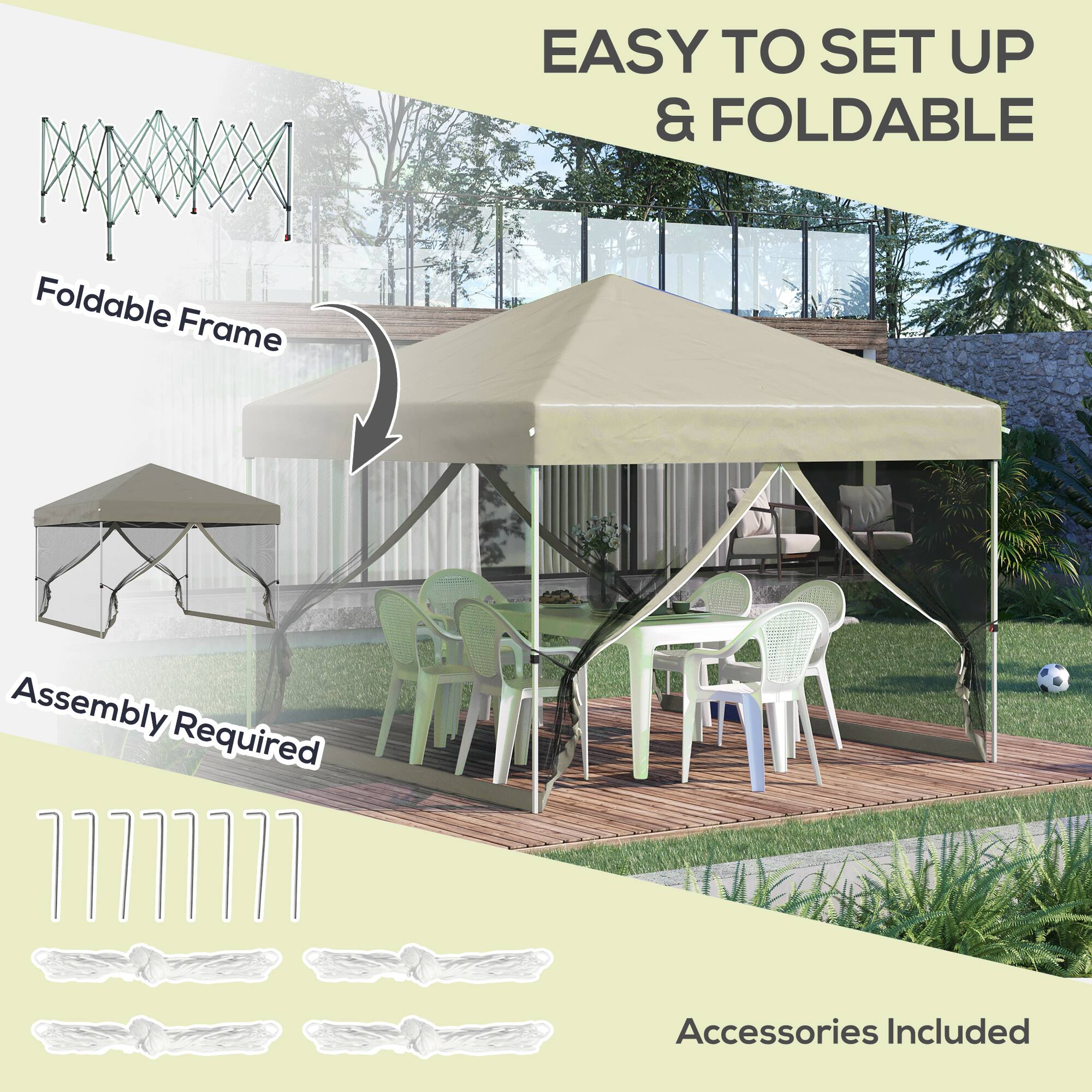 EASY TO SET UP & FOLDABLE
Foldable Frame
Assembly Required
Accessories Included