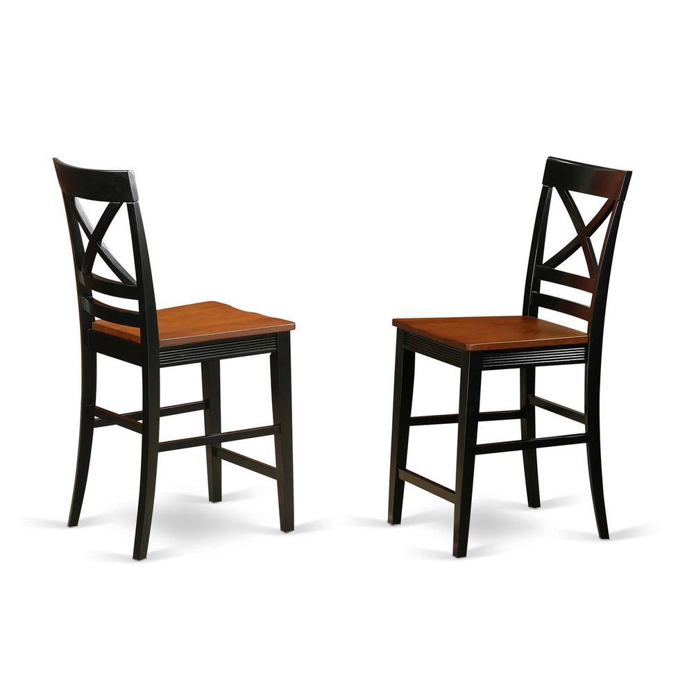 Angle. East West Furniture - 5 PC counter height pub set - counter height Table and 4 counter height Dining chair. - Black & Cherry.