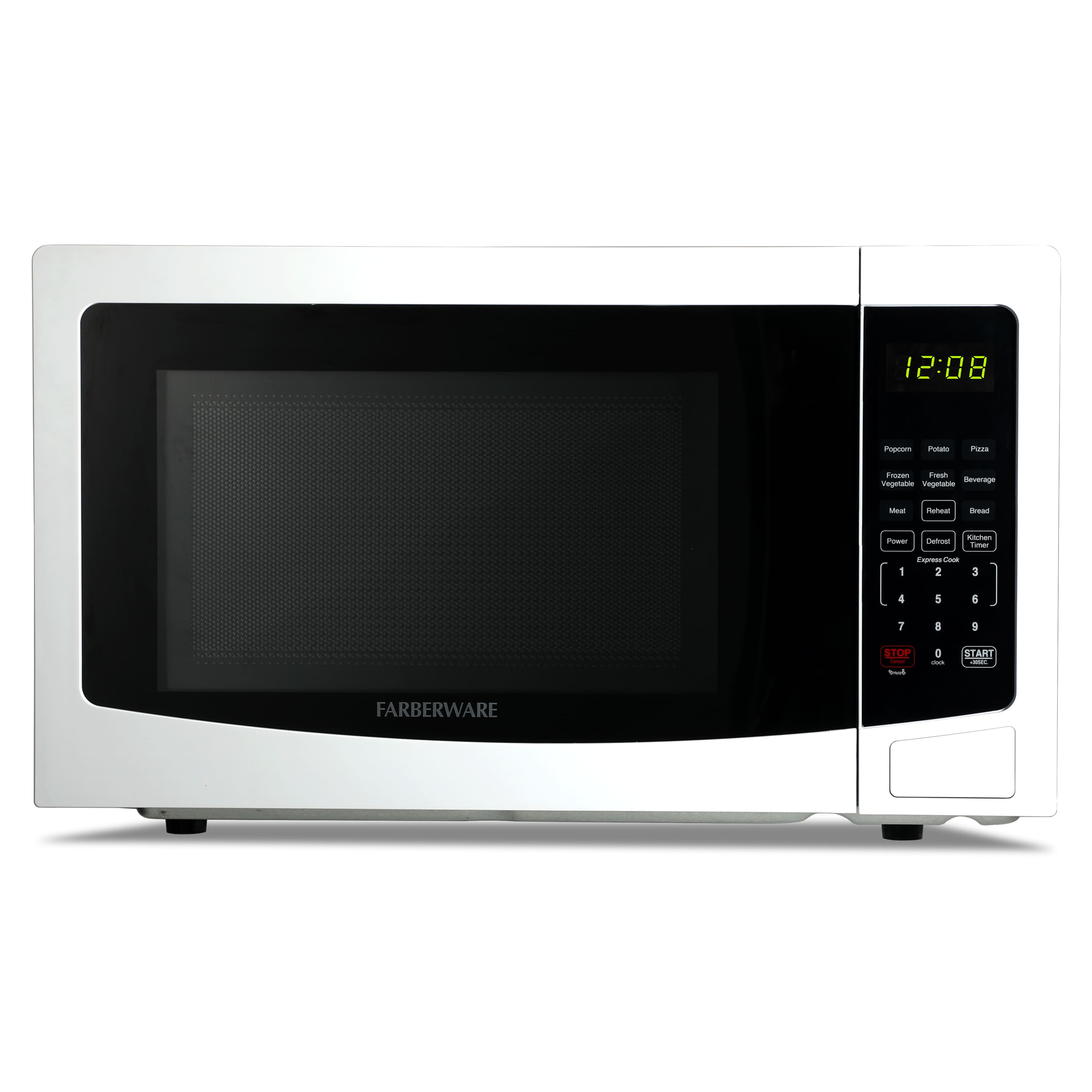 Farberware - 1.1 cu. ft. Countertop Microwave Oven – 1000W Power, Auto Cook Settings, Defrost, and Safety Lock – - White