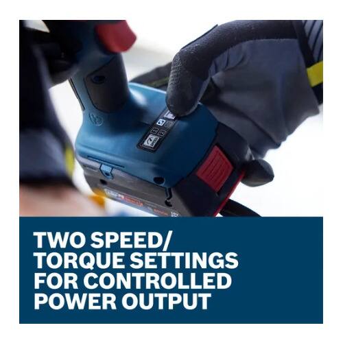 TWO SPEED/ TORQUE SETTINGS FOR CONTROLLED POWER OUTPUT