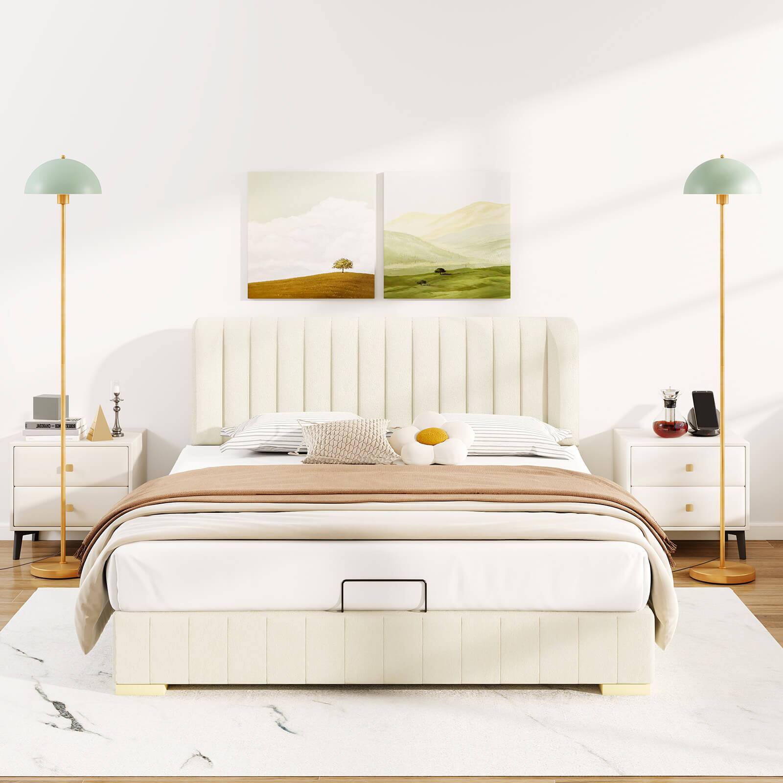 Alt View 3. Costway - Costway 64" Floor Lamp with Adjustable Lamp Head, Shatterproof Lampshade & Foot Switch - Gold + Green + White.