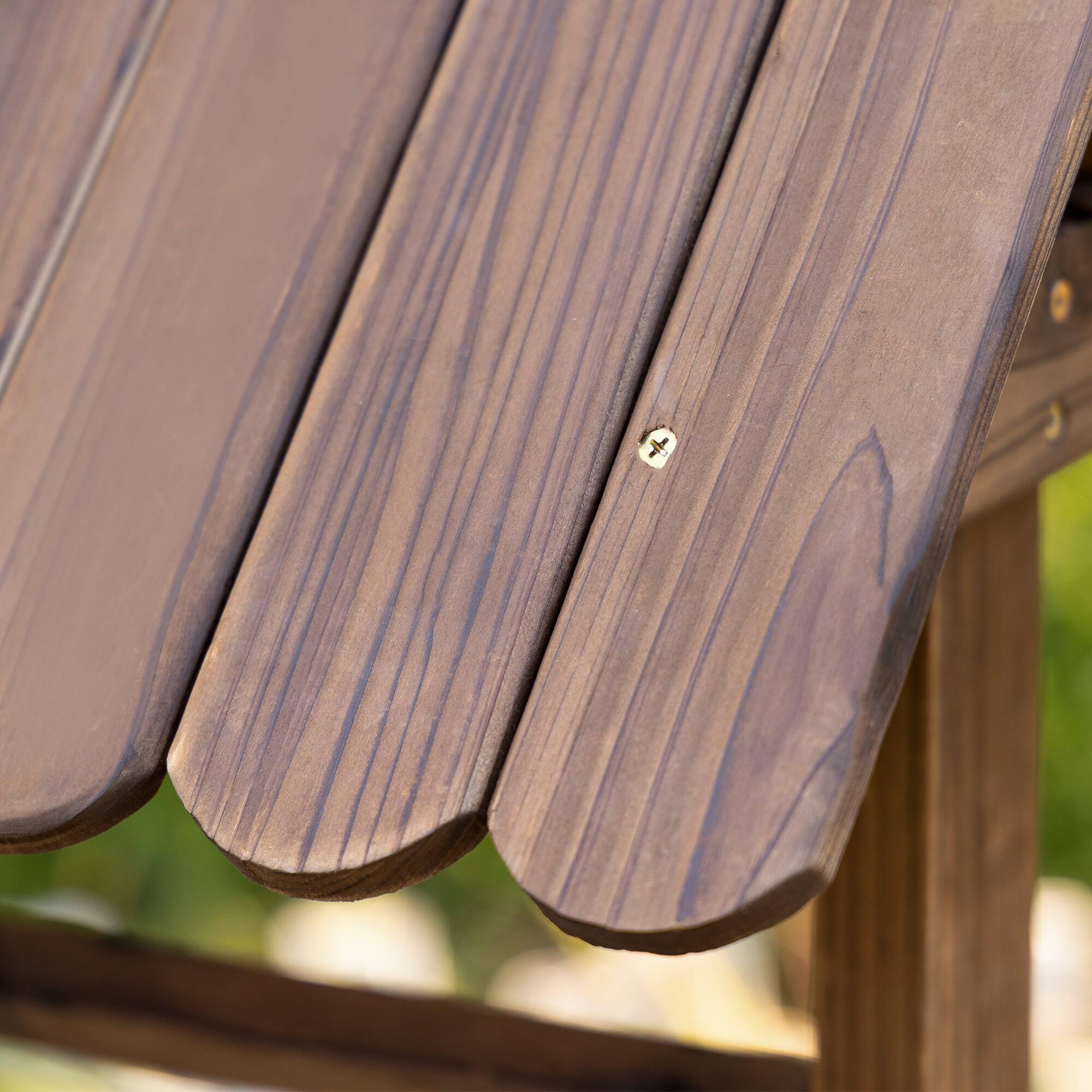 Alt View 7. Outsunny - Wishing Well Raised Garden Bed, Ornamental Outdoor Flower Planter for flowers, herbs, vegetables - Rustic Brown.