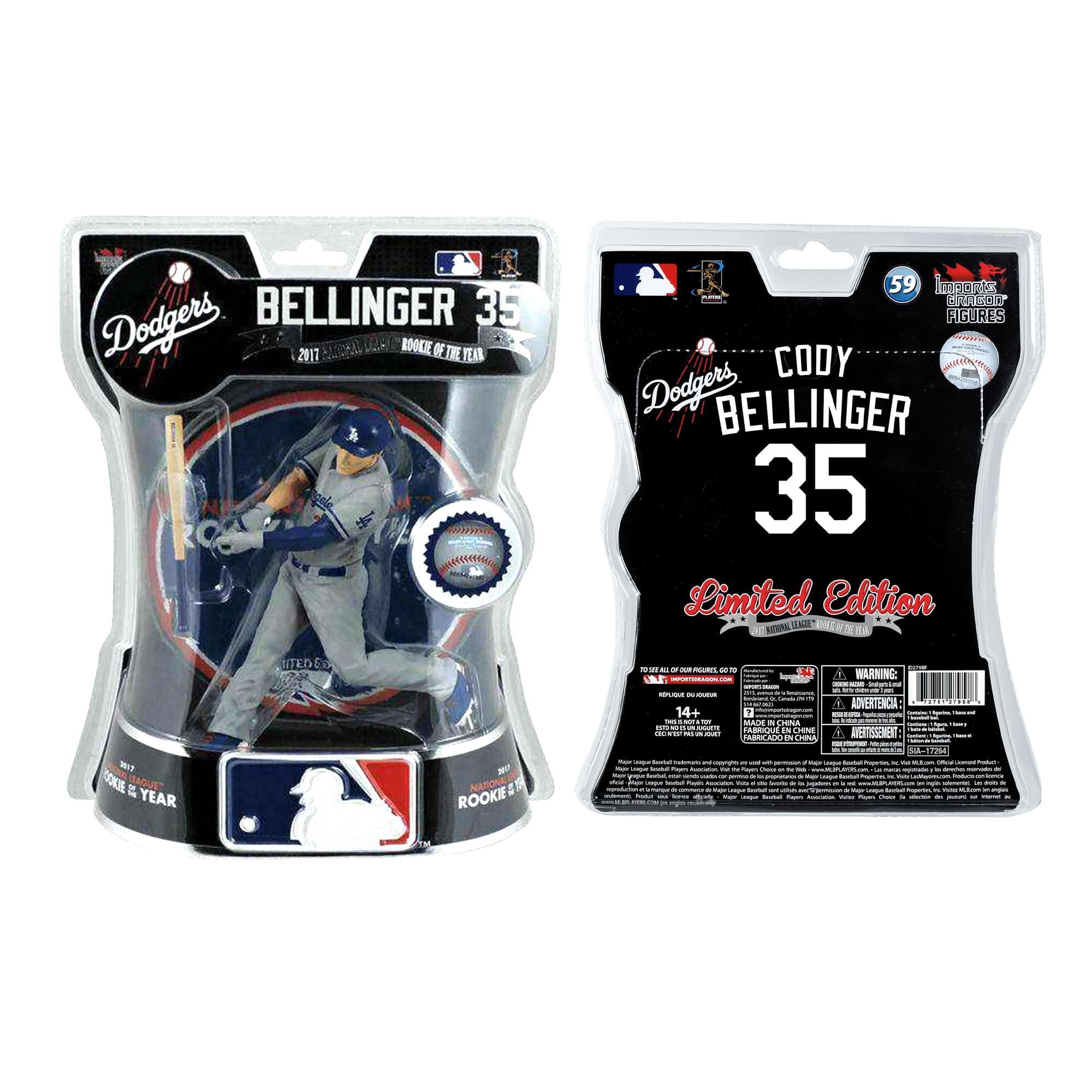 BELLINGER 35 Dodgers 2017 ROOKIE OF THE YEAR 59 TSCN N FIGURES CODY Dodgers BELLINGER 35 Limited Edition A - AE* TED - - - - - - M WARNING W COKIE te YEAR ROOKIE - - 14+ - A - - FORM - CHIA FARUAS EN CINE OO h 47 ADVERTENCIA ASTSSCMEN - : - - 7264