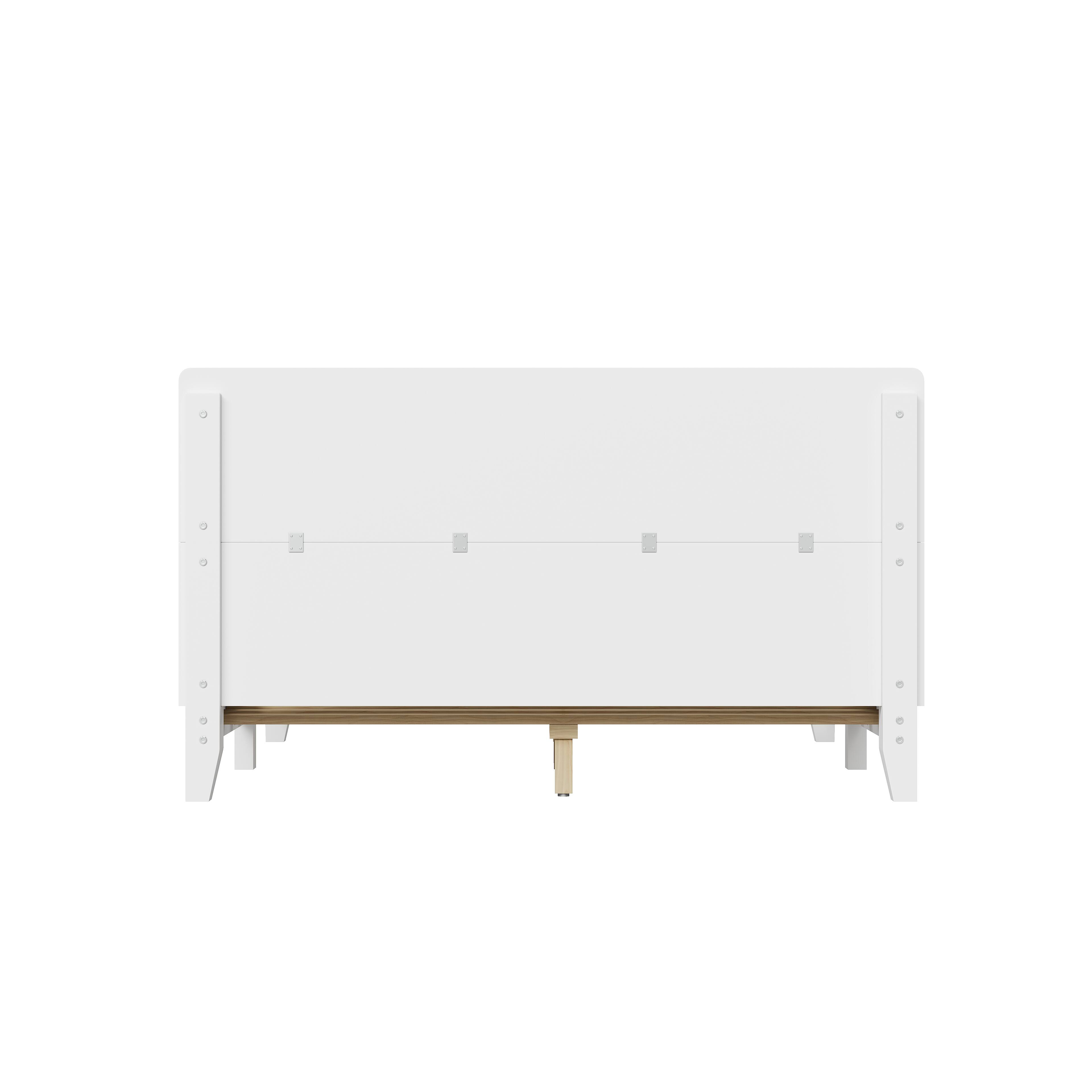 Alt View 2. Whisen - Wood Platform Bed Frame with Headboard, Sturdy Bed Support for Bedroom - White.