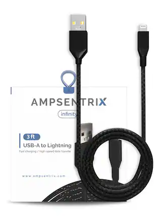 Il X AMPSENTRIX infinity 3 ft USB-A to Lightning Fast charging / high-speed data transfer www.ampsentrix.com