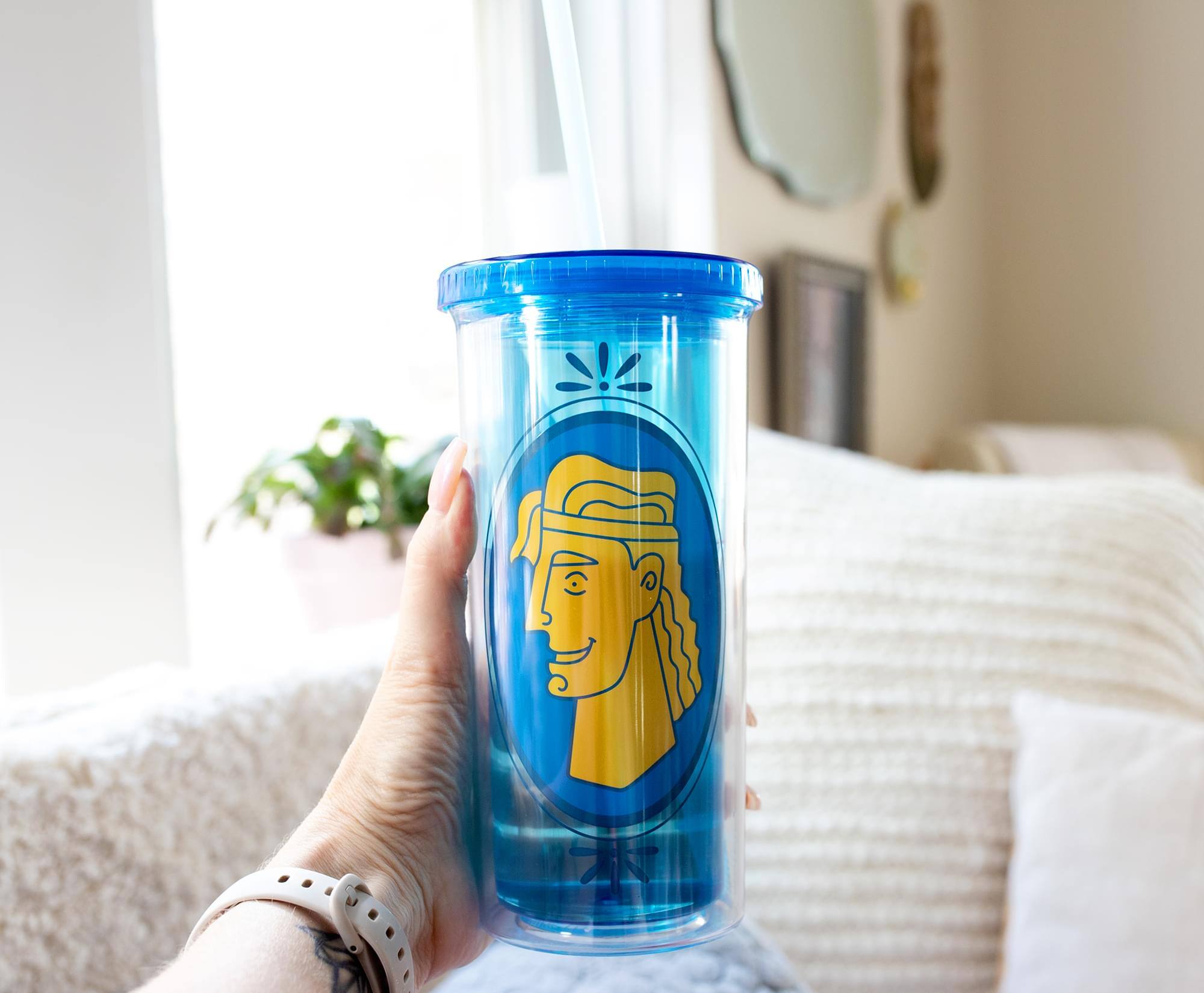 Alt View 3. Disney - Disney Hercules Double-Walled Tumbler With Lid and Straw | Holds 20 Ounces - Blue.