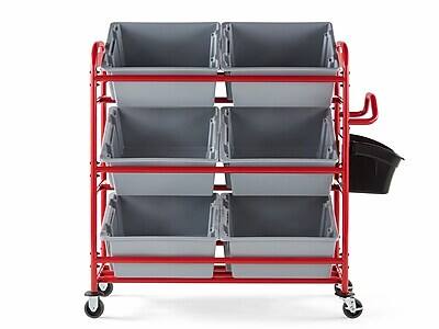 Alt View 3. RubberMaid - Rubbermaid 3-Shelf Metal Tote Picking Cart - Red.