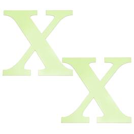 Unique Bargains - 2pcs 3D 5.9" Letter X Mirror Wall Sticker, Self-Adhesive Glow in the Dark for DIY Party Wedding Room Decoration - Green