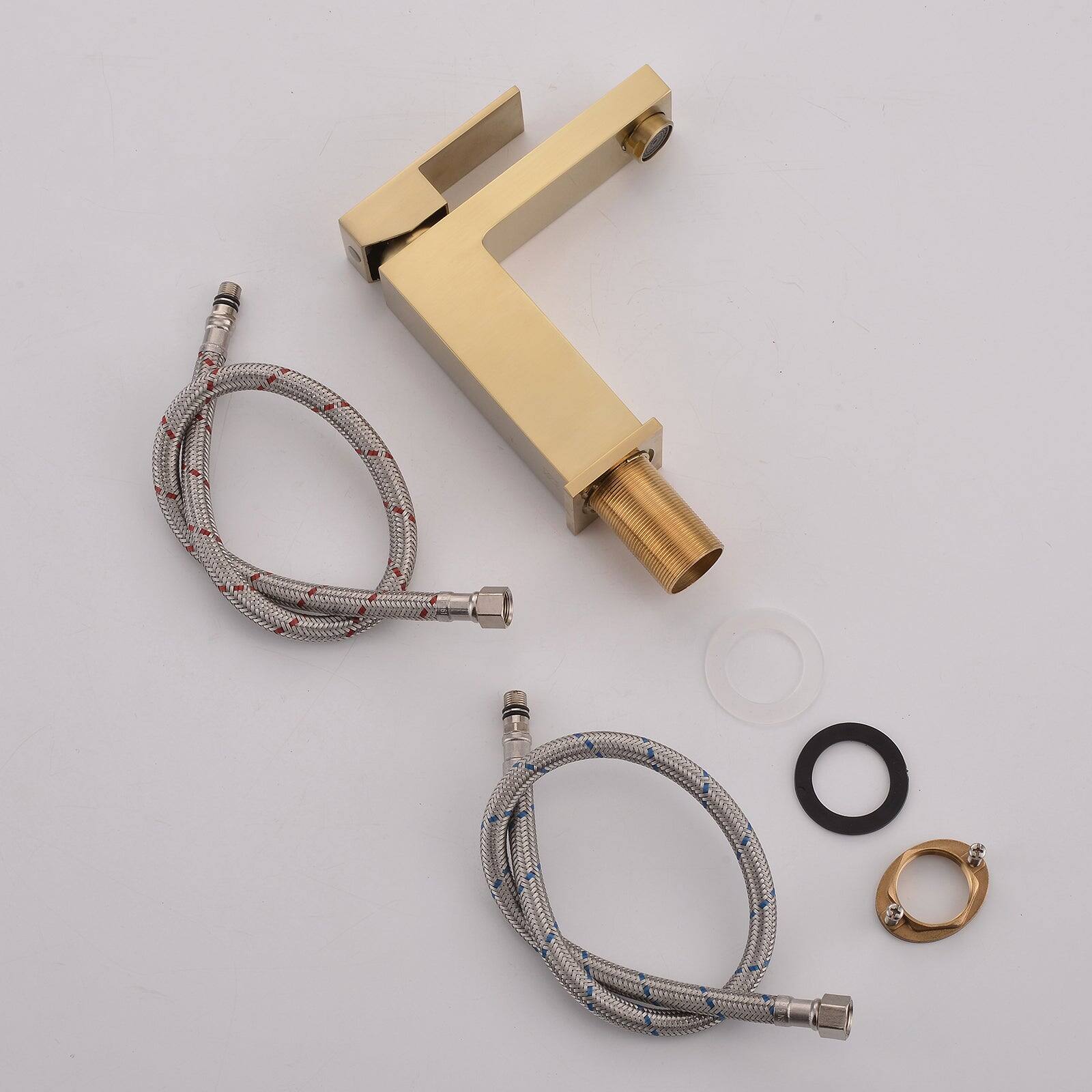 Alt View 2. Boyel Living - Single Handle Single Hole Short Bathroom Faucet Brushed Gold with Supply Lines Modern Durable Easy Install - Brushed Gold - Short.