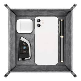 Kitcheniva - Vanity Tray Bedside Caddy Holder Desktop Storage Organizer - Gray
