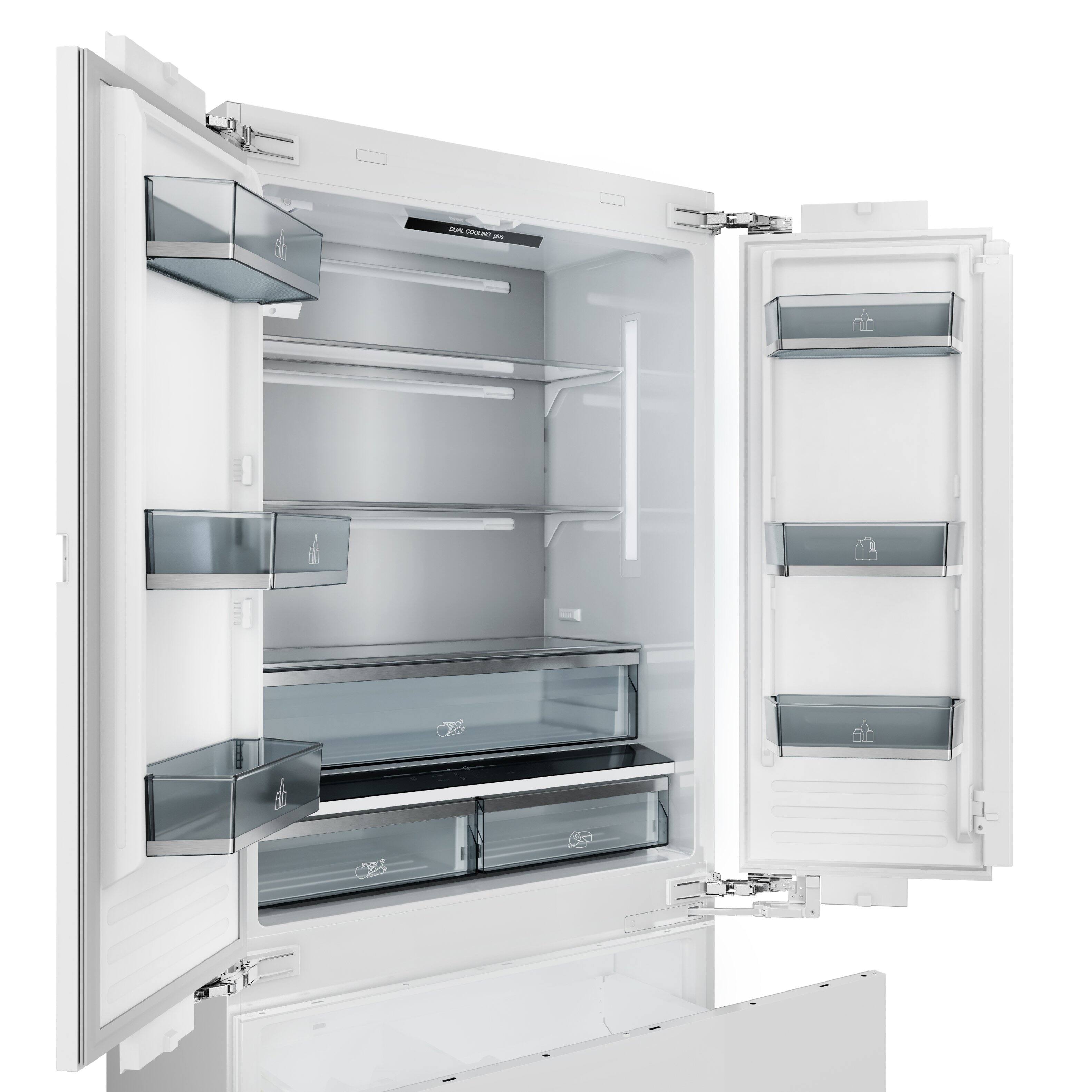 Alt View 2. Thor Kitchen - 19.6-Cu. Ft. Built-In Panel Ready French Door Refrigerator - White.