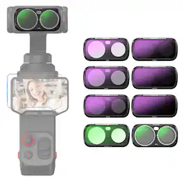 Neewer - ND/CPL/Effect Filter for Insta360 Luna Ultra, ND8/16/32/64/128/256 + CPL + 1/4 Black Diffusion, Black