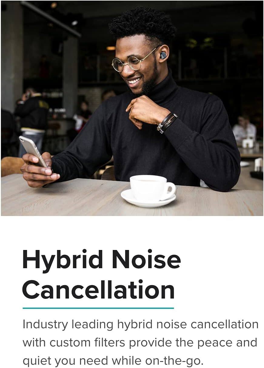 Hybrid Noise Cancellation

Industry leading hybrid noise cancellation with custom filters provide the peace and quiet you need while on-the-go.