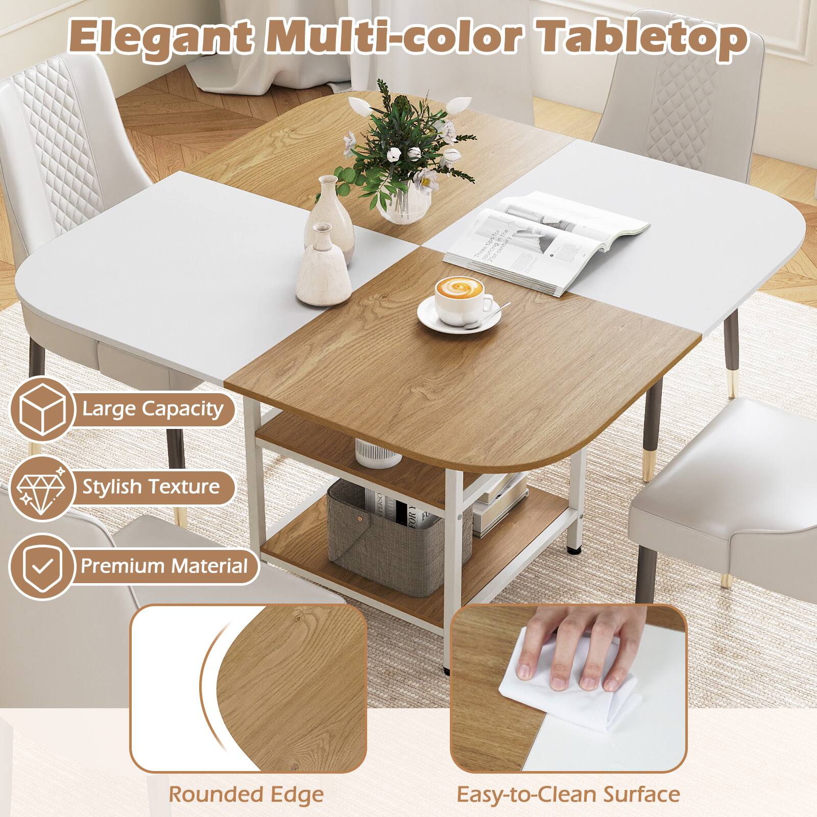 Elegant Multi-color Tabletop

- Large Capacity
- Stylish Texture
- Premium Material
- Rounded Edge
- Easy-to-Clean Surface