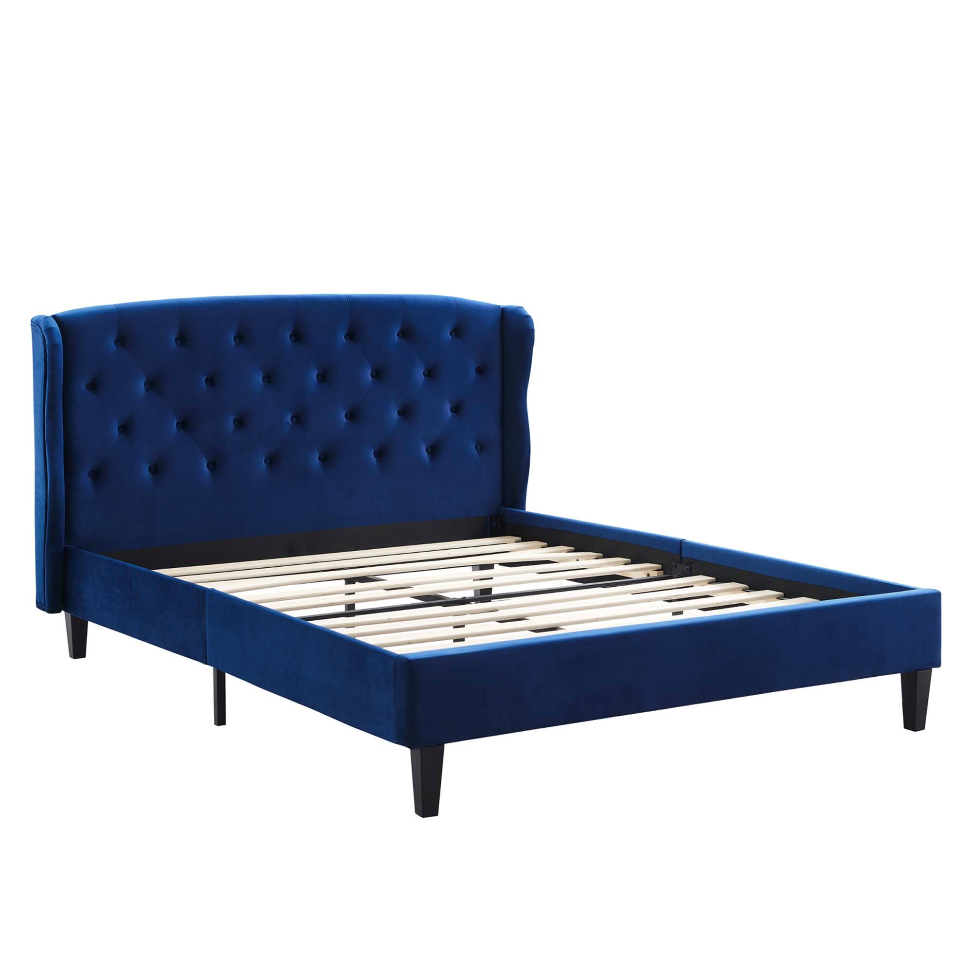 Left. Modway - Current Performance Velvet Twin Platform Bed - Red.