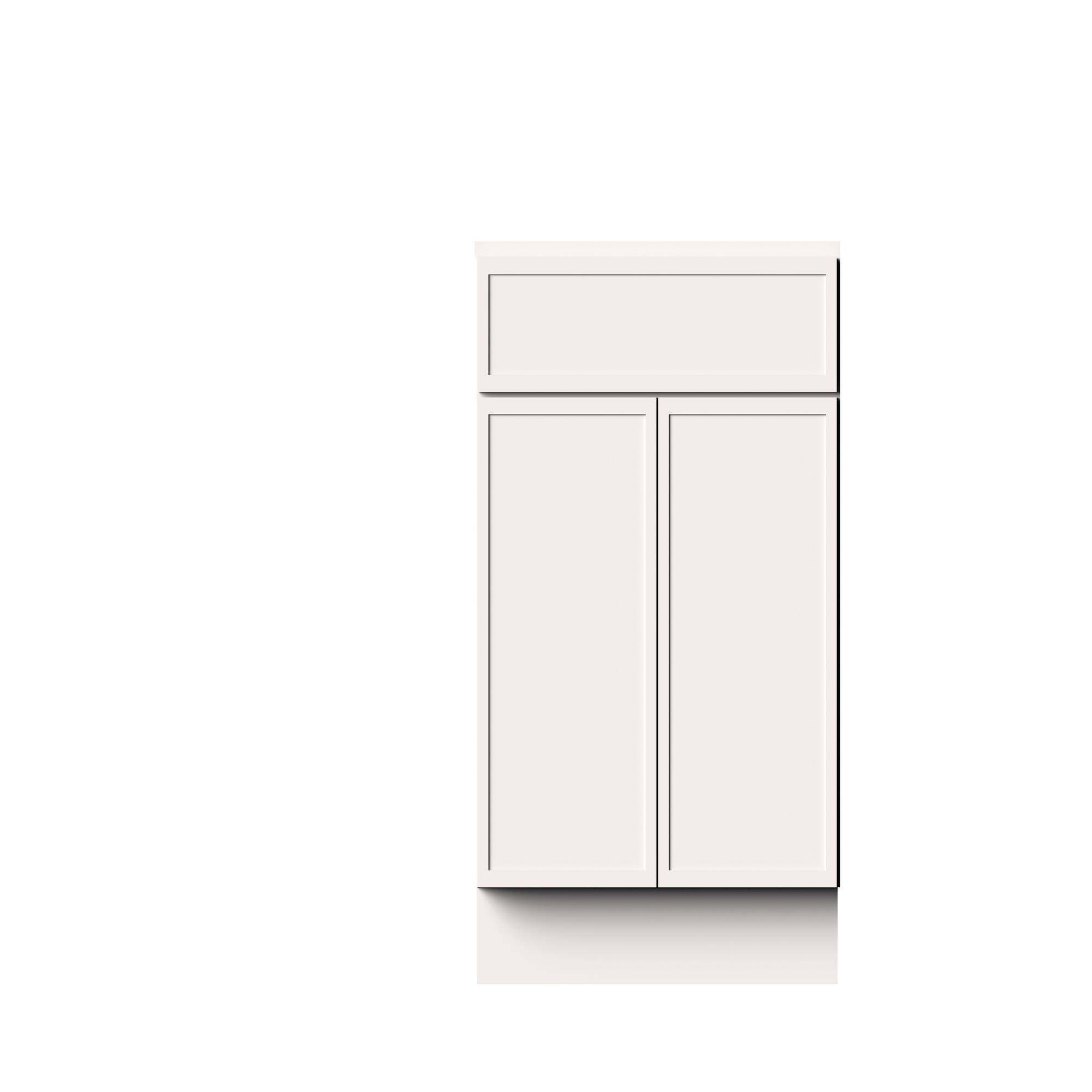 Alt View 1. Boyel Living - 27-in W x 34.5-in H x 24-in D Slim Shaker RTA Kitchen Base Cabinet with Soft-Close - Snow White.